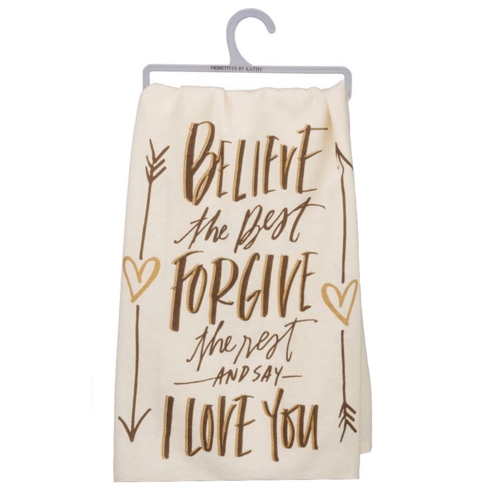 Primitives by Kathy Cotton Inspirational Dish Towel ~ Believe